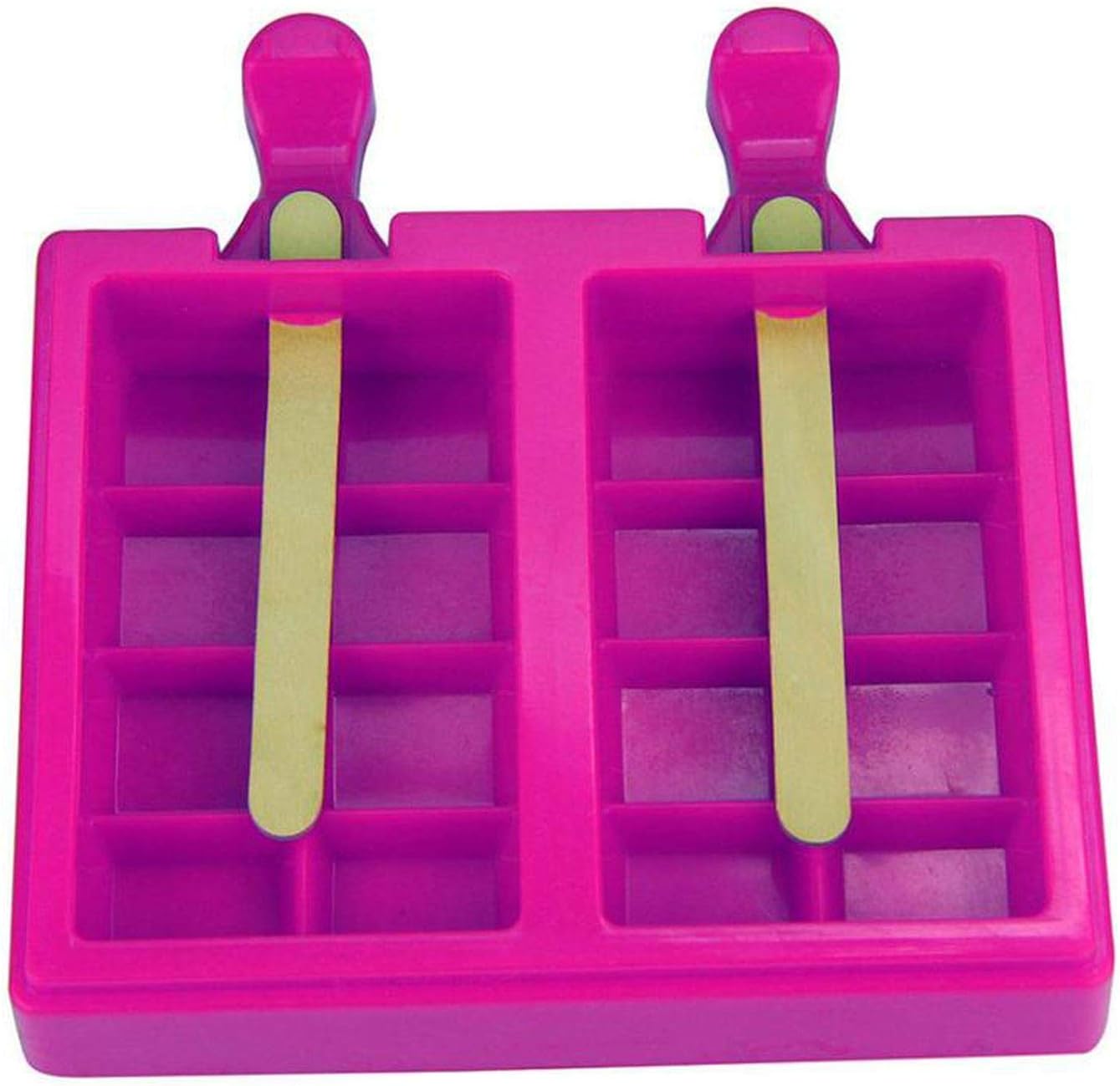 1Pc 13.5153Cm Kitchen Ice Cream Tools Popsicle Mold Ice Trays Lattice Silicone Ice Maker Summer Snowman New,Hot Pink