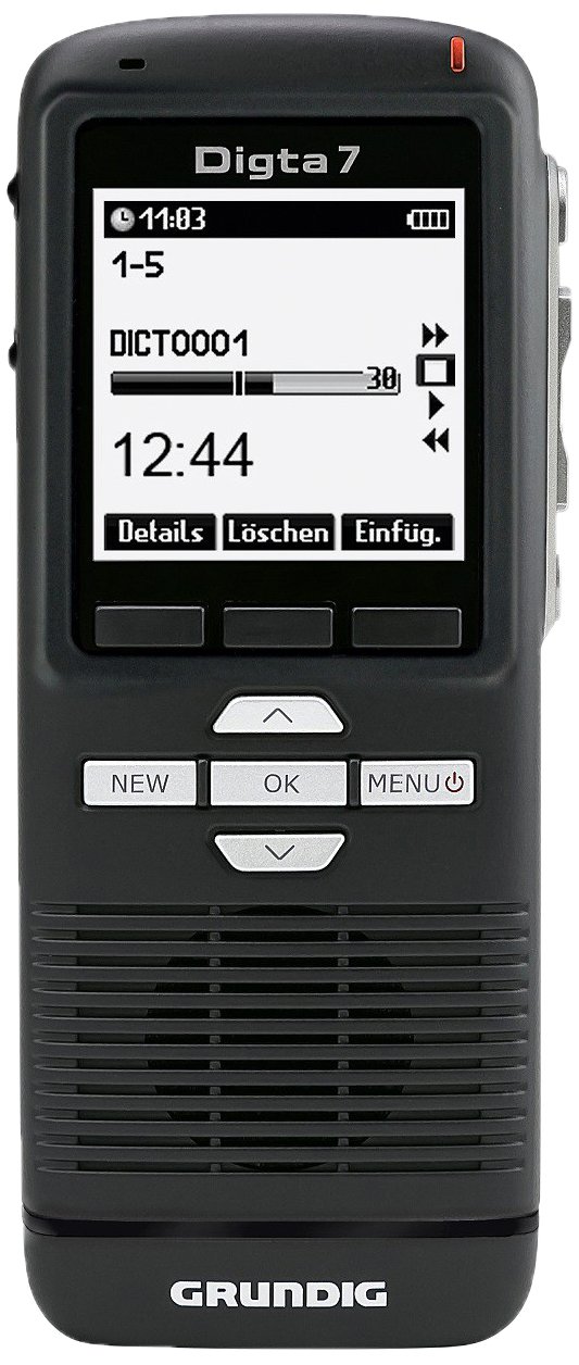 Grundig Digta 7 Push Type 701 Digital Voice Recorder Black