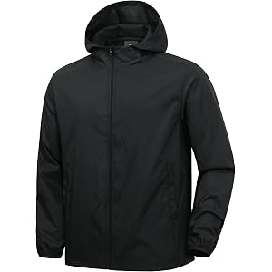 ZITY Men's Lightweight Waterproof Rain Jacket Hooded Windbreaker Raincoat Packable for Outdoor Hiking