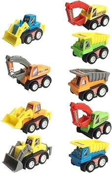SUPER TOY Unbreakable Construction Vehicles Toy (9 Truck Set)