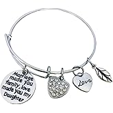 Daughter In Law Gift, Wedding Bracelet Gift for Bride Step Daughter Gift New Daughter Bracelet Jewelry from Mother in Law Bonus Daughter (Love made you our Daughter) Bonus Daughter