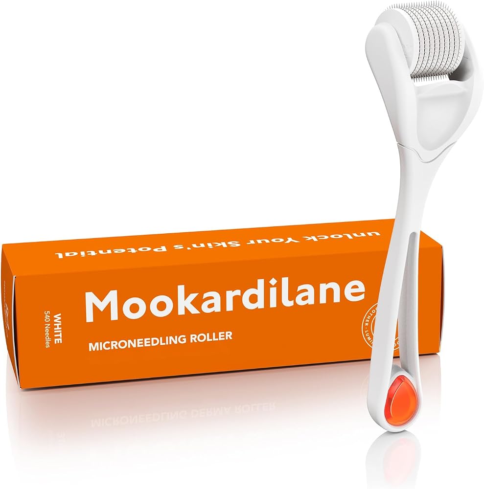 Microneedling Roller for Face Beard Hair Scalp 540 Derma Roller Women and Men Micro Needle Roller - Orange