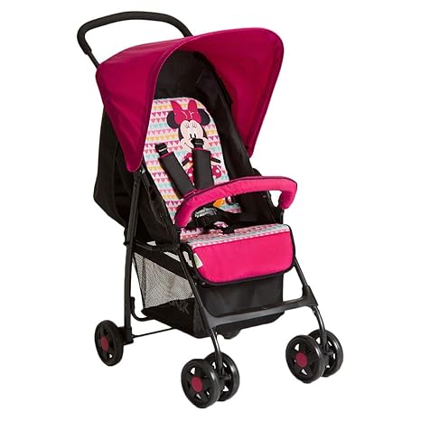 Hauck Sport Disney Buggy, mit Liegefunktion, klein zusammenfaltbar, für Kinder ab 0 Monate bis 15 kg, pink (Minnie Geo Rosa)