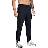 ROAMUNCH Men's Athletic Jogger Pants with Zip Pockets, Quick Dry Running Sweatpants, Drawstring Waist