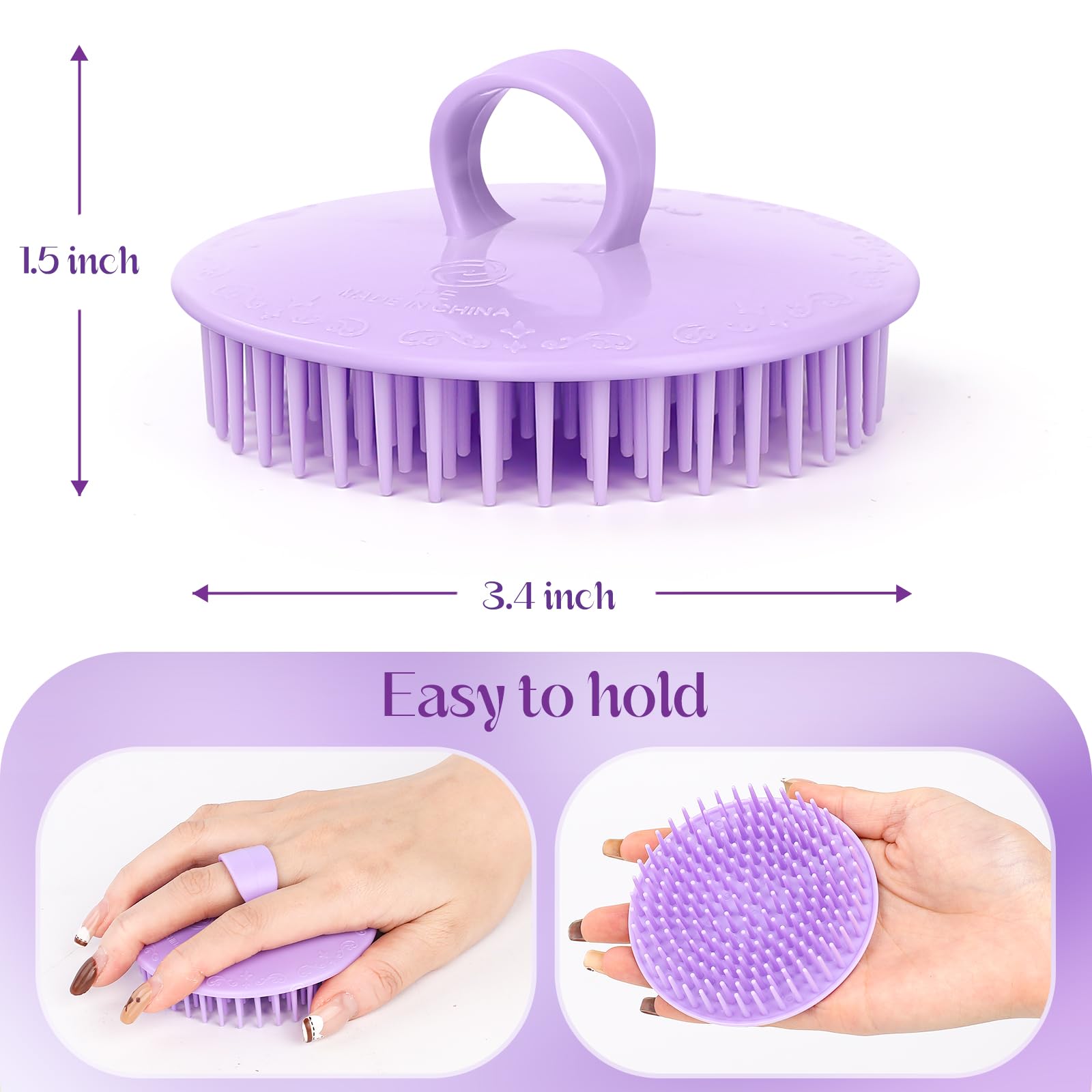 4Pack Hair Scalp Exfoliator Brush Dandruff Cleaning brush, Flexible Scalp Massager, Shower Shampoo Brush for Home, Office, Travel and Pets-BBTL