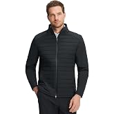 M MAELREG Men's Quilted Puffer Golf Jacket &ndash; Insulated Winter Outerwear, Stand Collar, Full Zip, 5 Pockets &amp; 4-Way Stretch
