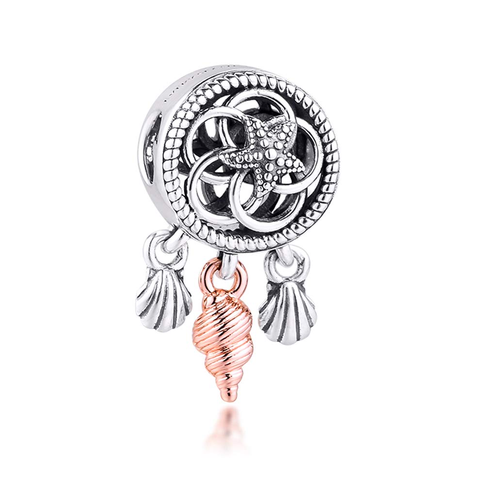 PANDOCCI 2020 Summer Openwork Seashell Dreamcatcher Bead 925 Silver DIY Fits for Original Pandora Bracelets Charm Fashion Jewelry
