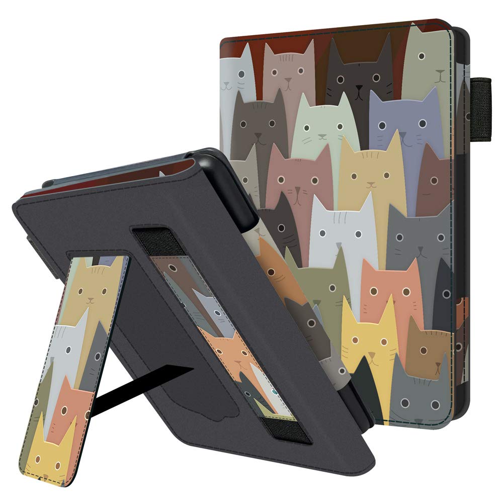 Huasiru Handheld Case for All-new Kindle (10th Gen - 2019 release only—will not fit Kindle Paperwhite or Kindle Oasis), Cats