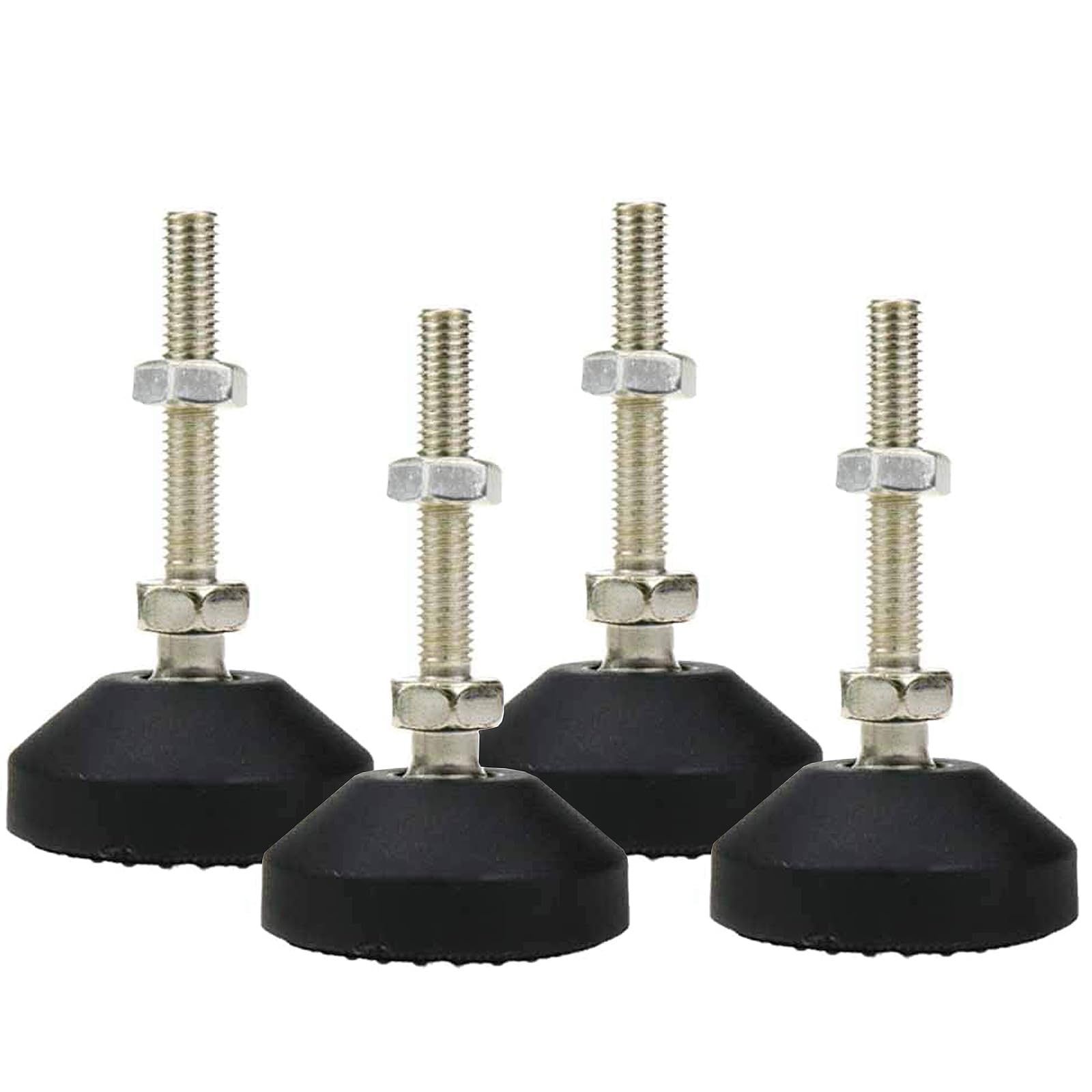 Photo 1 of LC LICTOP M8x50mm Leveling Feet, 2.83 Inch Height & 880 lb Capacity, Heavy Duty Adjustable Swivel Furniture Glides, Threaded Rubber Feet Levelers for Table, Shelves, Workbench, Cabinet, Machine, 4Pcs