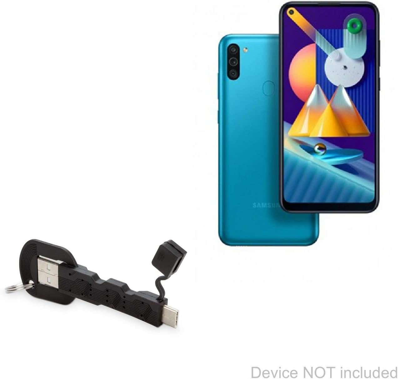 Amazon Com Samsung Galaxy M11 Cable Boxwave Usb Type C Keychain Charger Key Ring 3 1 Type C Usb Cable For Samsung Galaxy M11 Jet Black Electronics