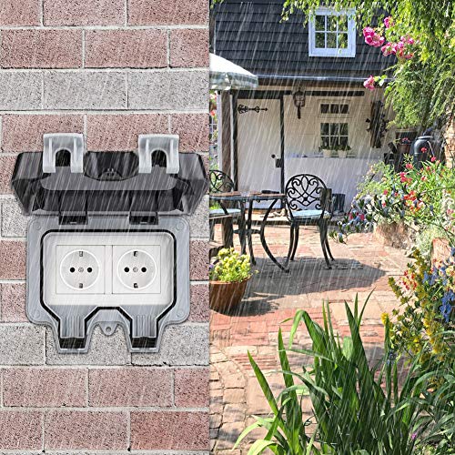 Außensteckdose IP66 Wetterfest, Gartensteckdose Aufputz Schutzkontakt für Feuchtraum Garten den Aussenbereich, Outdoor… – Bild 6