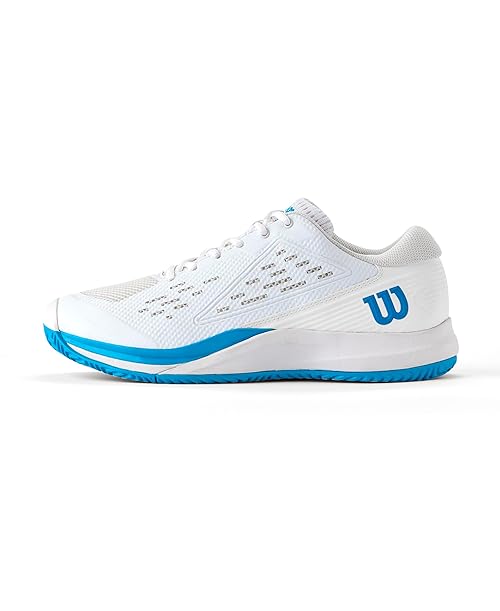 WILSON Men's Rush Pro Ace OZ Tennis Shoe, White/Atomic Blue, 9.5