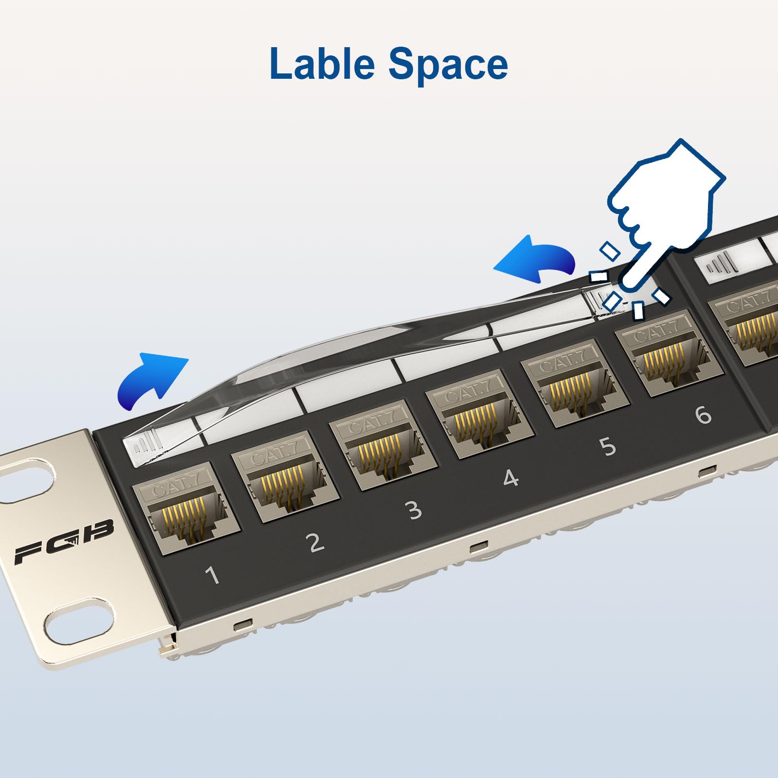 FGB 10Gbps 24 Port CAT7 Patchpanel mit 24x Cat7 Keystone Module Geschirmter, 19" Zoll Rackeinbau RJ45 LAN Netzwerk 600 MHz Verlegekabel für Gigabit-Netzwerk-Switch 3