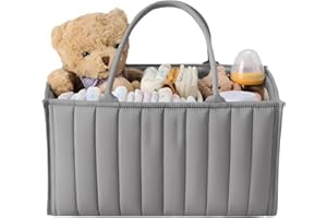 Diaper Caddy Organizer, Stylish Nursery Storage Basket - Gift for Baby Shower, Baby Registry Must Have, Newborn Essentials - 