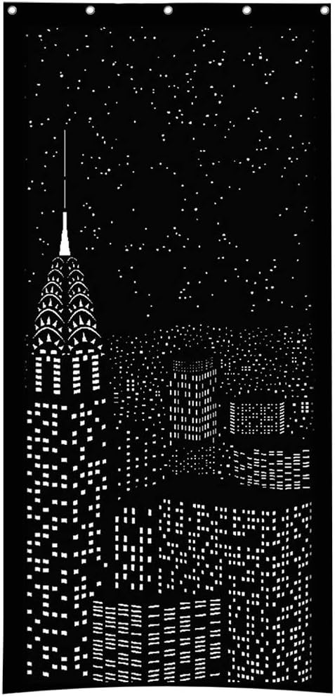 Kanhan 2019 Blackout HoleRoll Curtains with Holes Incredible City Designs Curtain Bedroom Blackout Curtains (A)