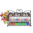 Dazone Nail Polish Rack 3 Tiers Metal Nail Polish Organizer Table Top Display Rack (Gunmetal)