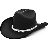 WQWOVRVO Cowboy Hat,Cowgirl hat,Cowboy Hats White/Black Western Cowgirl Hats for Women/Men
