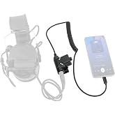 U94 PTT Adapter for Tactical Headset Compatible with Type-C Plug of Mobie Phone,Spring Coil Design,Military or Civilian Ver (Cilivian Version PTT)