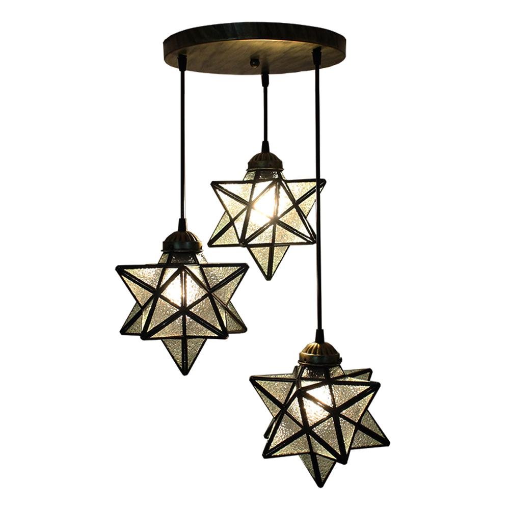 Dmmss Five Pointed Star Of Frosted Glass Pendant Lights Glass