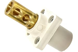Leviton 16-Series Taper Nose, 90°, Male Panel Receptacle, Cam-Type Connector, 16R21-UW, White
