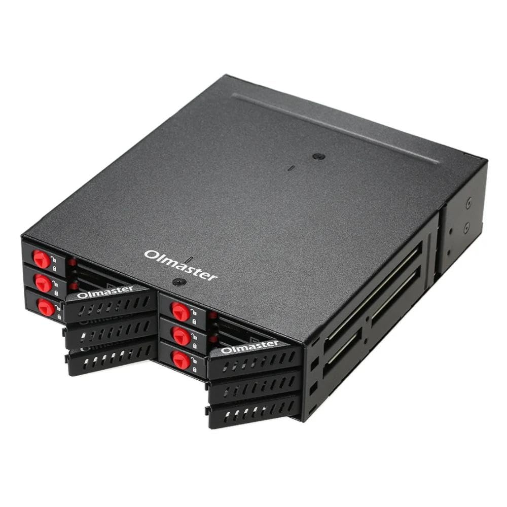 6 Bay Hard Drive Enclosure, Durable Hard Disk Case With Cooling Fan And Data Light, For 2.5 Inch SATA HDD And SSD