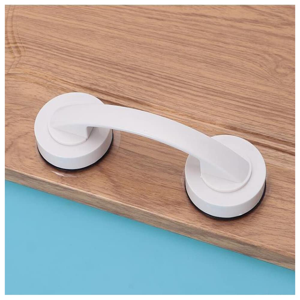WANLIAN Powerful Glass Mirror Door Handle, Refrigerator Drawer Bathroom Suction Cup Wall Handrail, Bathtub Shower Handle Kitchen Cabinet Handle (White) — image 1