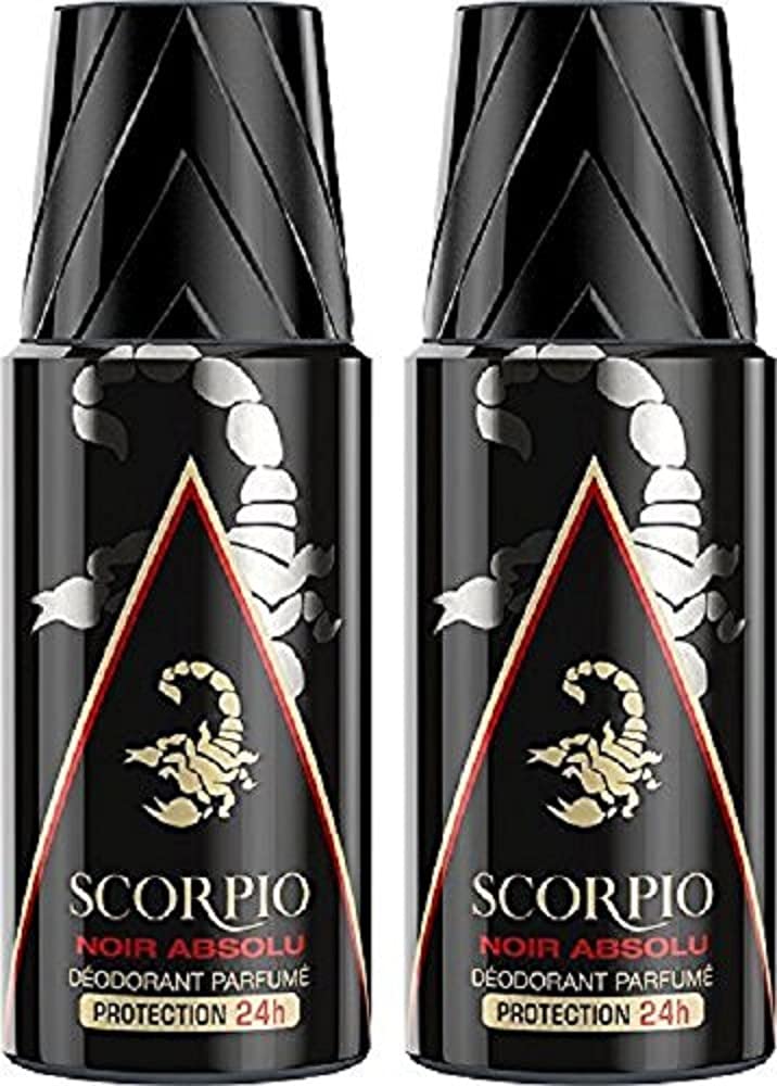 Scorpio Men’s Spray Deodorant Absolute Black 150 ml Pack of 2