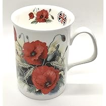 ボーンチャイナドール23センチ Amazon.com | English Fine Bone China Mugs - Red Poppy Chintz
