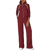 PRETTYGARDEN Womens 2 Piece Outfits Sweatsuits 2026 Fall Full Zip Sweatshirts Workout Pants Matching Lounge Sets Tracksuits