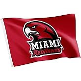 Desert Cactus Miami University MUOH Flag - 3 x 5 Feet Redhawks Banner, Indoor/Outdoor Durable Fabric, 100% Polyester Design (Style 2)