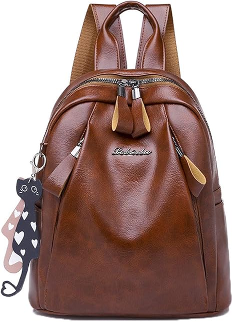 Female Leather College Backpack Fashion Designer Bag: Amazon.co.uk