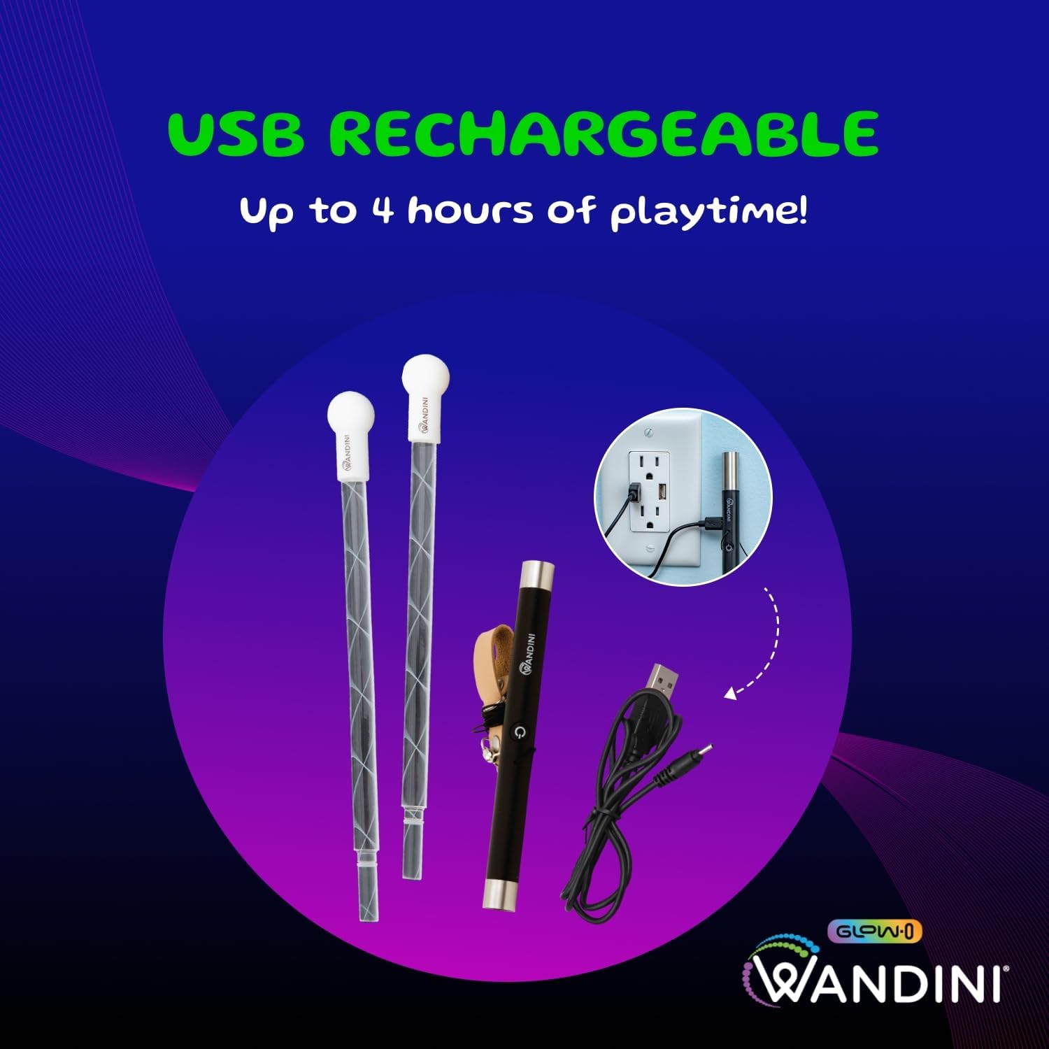 Glow.0 Magic Wand Collapsible LED Levitation Wand - USB Rechargeable Floating Wand - LED Light Wand with 22 Color Light Modes – Patented, Expertly Balanced LED Flow Wand Levitation Stick