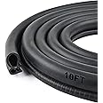 Car Door Rubber Seal Strip with Side Bulb, 10 Feet PVC Bulb Trim with EPDM Automotive Rubber Weather Striping for Cars, Boats, Trucks, RVs, and Home Applications