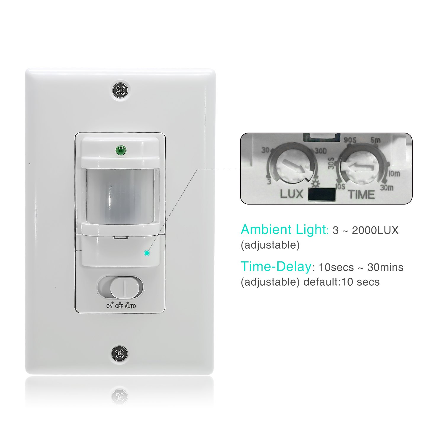 Sensky BS033C Motion Sensor Light Switch, Occupancy Sensor Switch，White