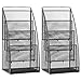 Halter Magazine Holder 4 Pocket Magazine Rack Steel Mesh File Organizer for Magazine Files Newspapers and Document Black 2 Pack