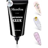 MelodySusie Rhinestone Glue Super Strong Gel Nail Glue for 3D Sculpting Nail Art Design Chrome Powder Decals Decor Need UV/LED Cured 30g