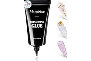 MelodySusie Rhinestone Glue Super Strong Gel Nail Glue for 3D Sculpting Nail Art Design Chrome Powder Decals Decor Need UV/LED Cured 30g