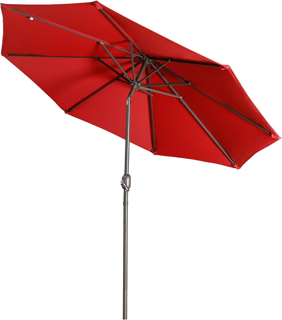 Aok Garden 9 ft Outdoor Umbrella - Patio Table Market Umbrella with Push Button Tilt and Crank 8 Sturdy Aluminum Ribs for Deck, Lawn, Pool& Backyard…