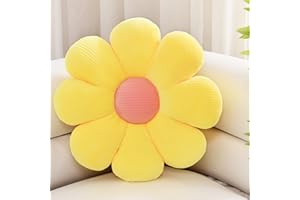 ZAKUN Flower- Shaped Throw Pillow, Daisy Pillow Cushion, Aesthetic Daisy Pillow Cute Seating Cushion, Flower Room Décor Pillows for Sofa Couch Bed