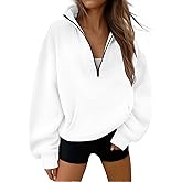 Trendy Queen Womens Sweatshirts Quarter Half Zip Pullover Hoodies Fall Fashion 2026 Winter Fleece Jackets Sweaters