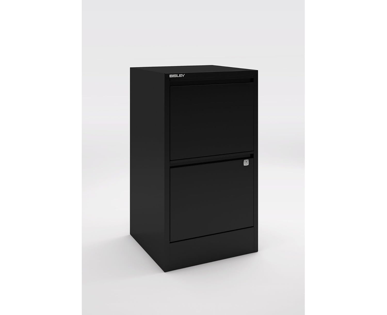 Bisley A4 2 Drawer Flush Front Filing Cabinet Color Black