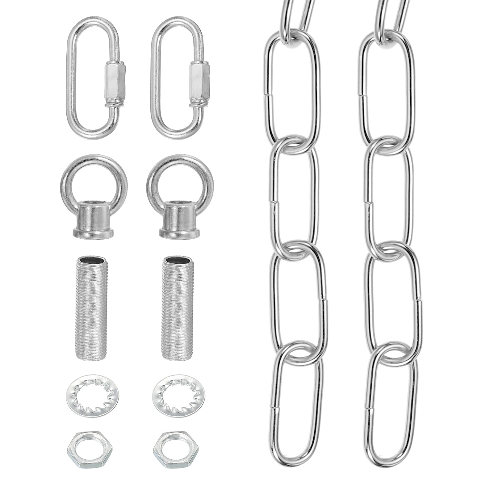 YOKIVE 1Set Lighting Chain Link, 10 Feet Metal Chandelier Chain Fixture Extension 65Lb Maximum Weight with Lock Great for Pendant Hanging Swag Light, Silver