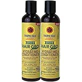 Tropic Isle Living 2x Hydrating Conditioner for Dry Hair – Gro Cleansing 237ml with Aloe Vera, Rose Water & Shea Oil – Moisturizing, Paraben & Sulfate Hair – Gift Set (2 Items)
