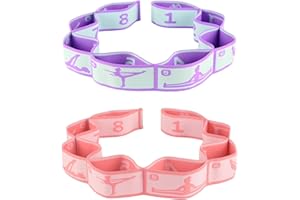 Elastic Yoga Stretching Strap with Loops, CEILIWEN Stretch Straps for Physical Therapy, Pilates Stretch Band, Elastic Exercise Bands, Leg Stretching Strap, Stretch Resistance Bands for Exercise