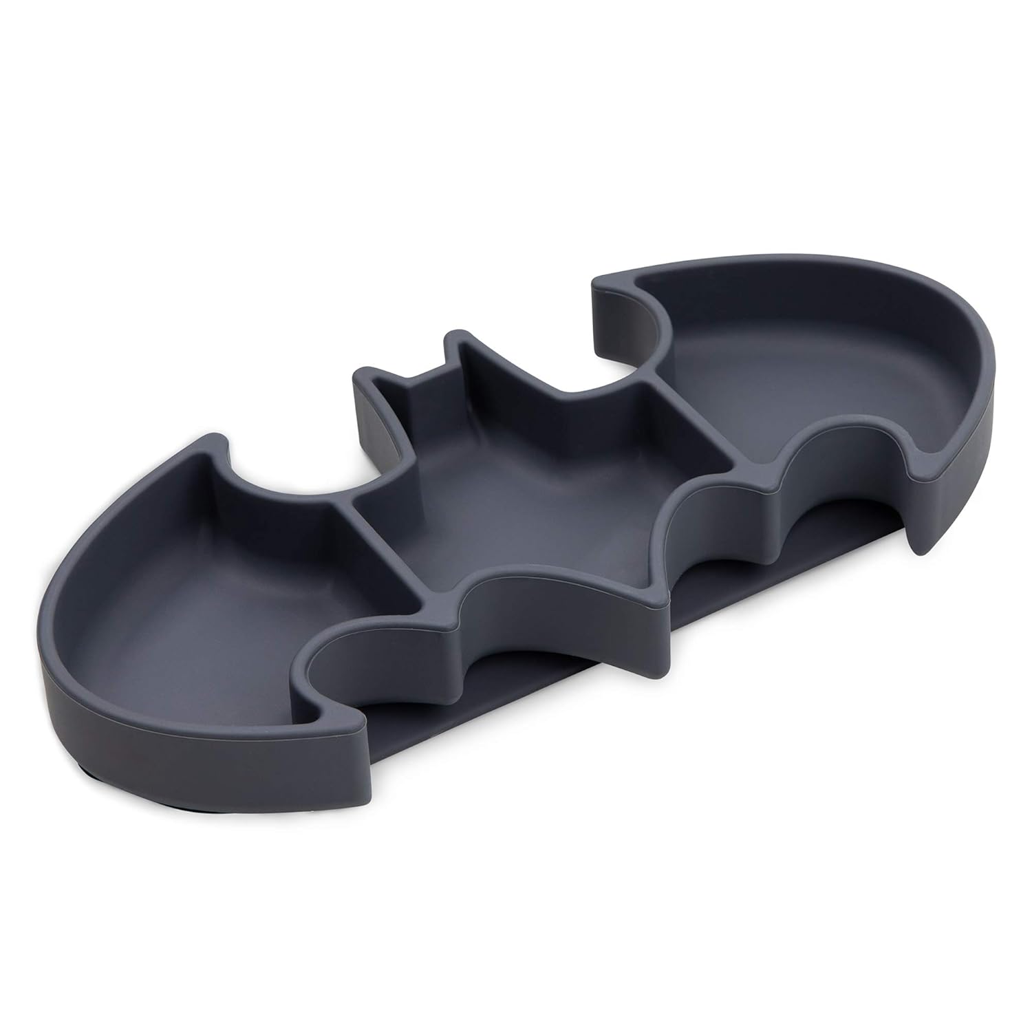 Bumkins DC Comics Batman Silicone Grip Dish, Suction Plate, Divided Plate, Baby Toddler Plate, BPA Free, Microwave Dishwasher Safe