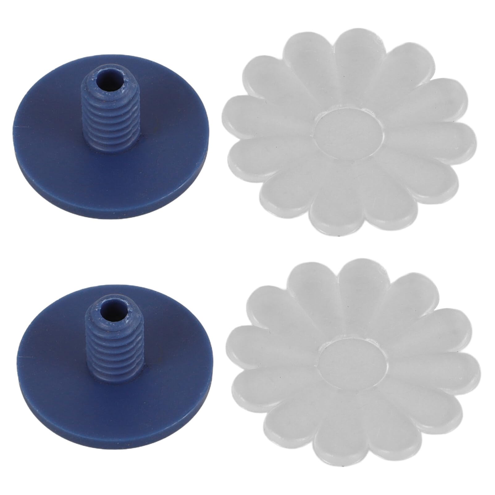 SAFIGLE 2 Sets Dark Top Screw Cap Replacement with Decorative Leather Flower - Fits Folding Umbrellas, Easy Installation, Durable Plastic