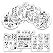 Biutee Nail Stamping Plates 15PCS Nail Stamping Polish Gel 8PCS Nail Stamper Set 1 Double Head Stampers with Scrapers Storage Bag Leaves Flowers Animal Template Image Plate