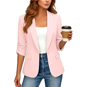 Blazers for Women Business Casual Lightweight Summer Suit Jackets Dressy Office Work Cardigan Jacket Outerwear Coats