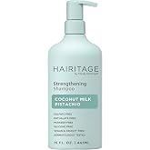 Hairitage Coconut Pistachio Strengthening Shampoo | Restoring for All Hair - Color &amp; Treated, Fine to Dry Damaged, Breakage, Sulfate &amp; Paraben Free, Naturally Derived Ingredients, Value Size 15 fl.oz.
