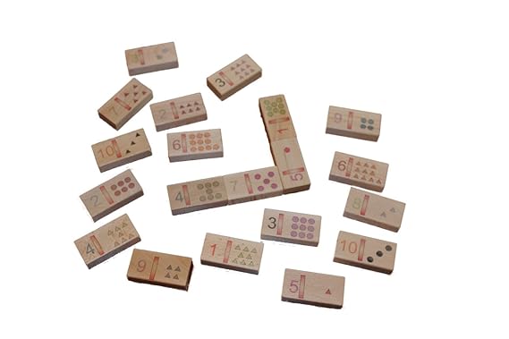 Zahlendomino 1-10 Spielsteine: 58 x 29 x 14,5mm NEU Rechenspiel Mathe lernen